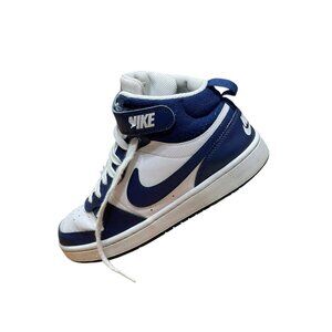 Nike Kids Dunk Mid Navy & White Sneakers Size‎ 5.5Y EU 38 Athletic Shoes